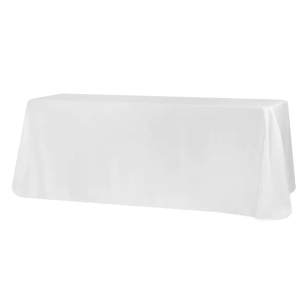 Rectangular Oblong Polyester Tablecloth White 2048x2048
